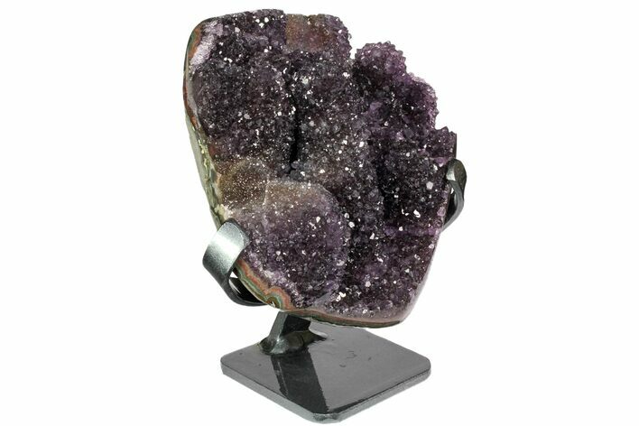 Unique, Amethyst Stalactite Geode on Metal Stand - Uruguay #118402